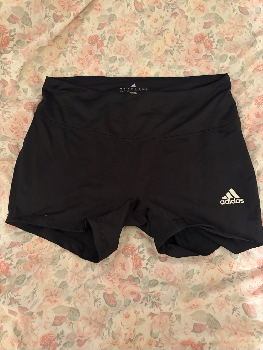adidas Black High-Rise Bike Shorts with Logo